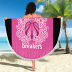 New Zealand Custom Beach Blanket Fire Basketball Maori Tribal Pink - Aussie Hoodie