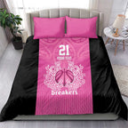 New Zealand Custom Bedding Set Fire Basketball Maori Tribal Pink - Aussie Hoodie