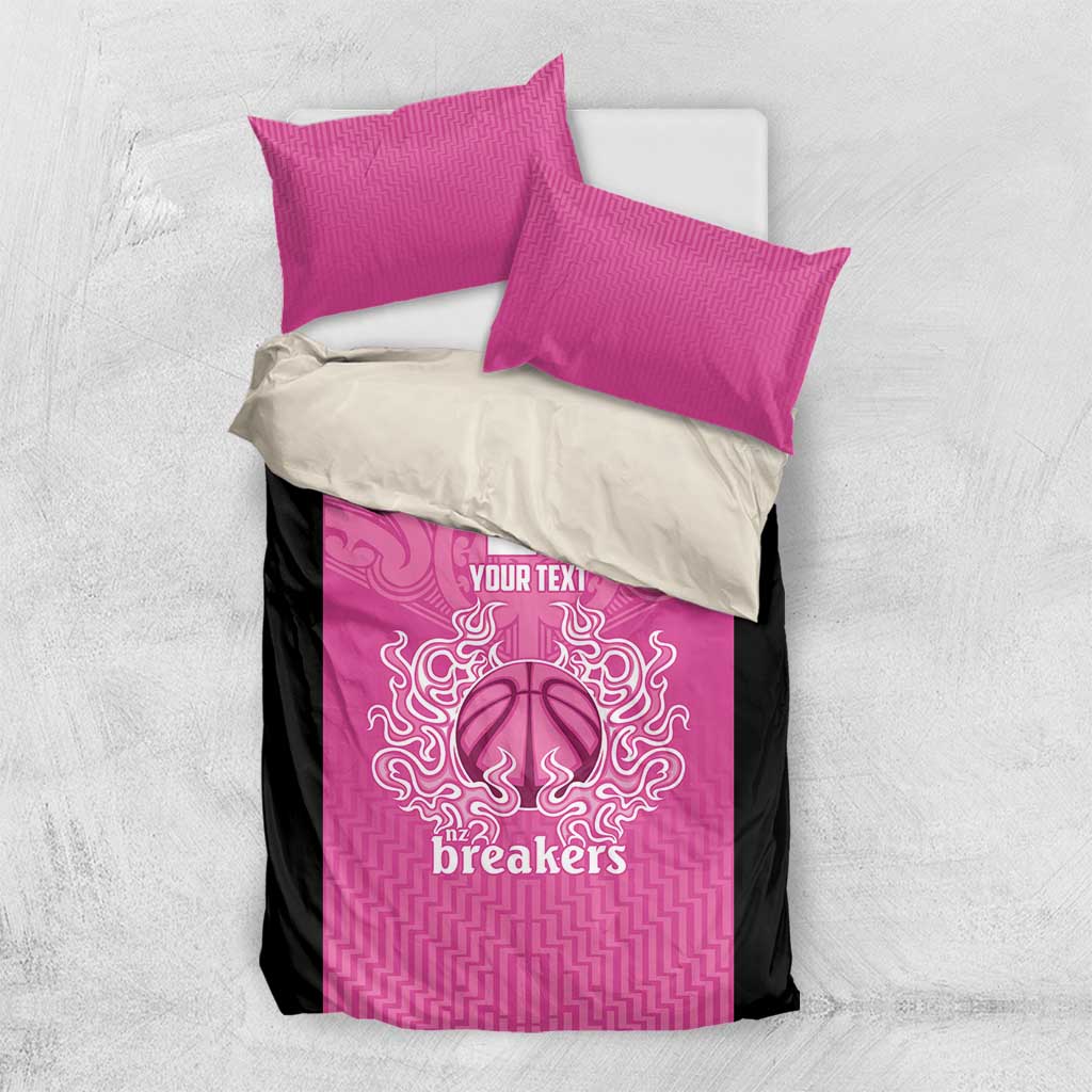 New Zealand Custom Bedding Set Fire Basketball Maori Tribal Pink - Aussie Hoodie