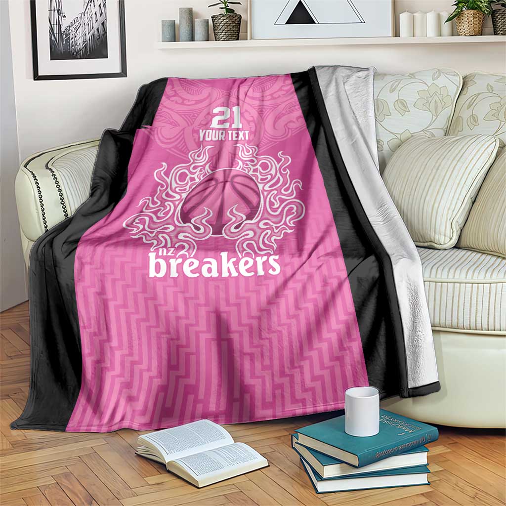 New Zealand Custom Blanket Fire Basketball Maori Tribal Pink - Aussie Hoodie