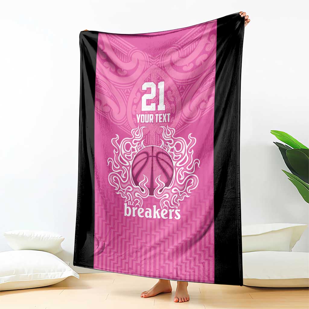 New Zealand Custom Blanket Fire Basketball Maori Tribal Pink - Aussie Hoodie