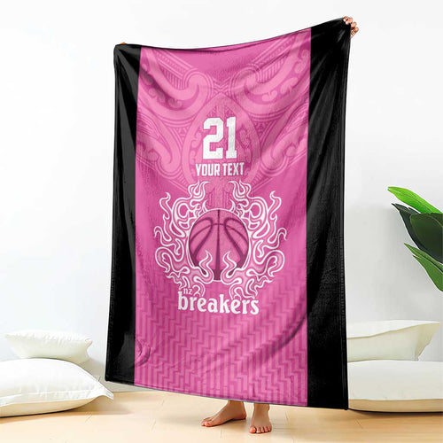 New Zealand Custom Blanket Fire Basketball Maori Tribal Pink - Aussie Hoodie