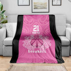 New Zealand Custom Blanket Fire Basketball Maori Tribal Pink - Aussie Hoodie