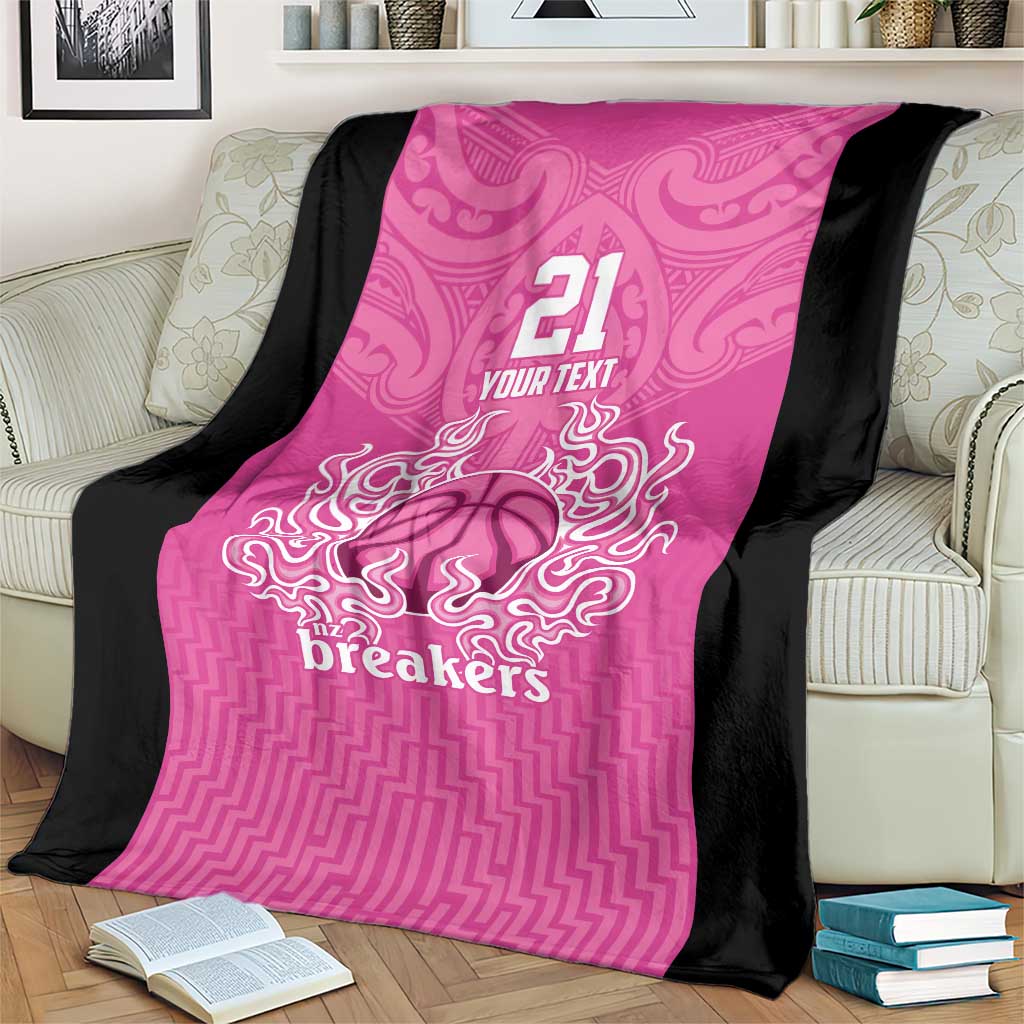 New Zealand Custom Blanket Fire Basketball Maori Tribal Pink - Aussie Hoodie