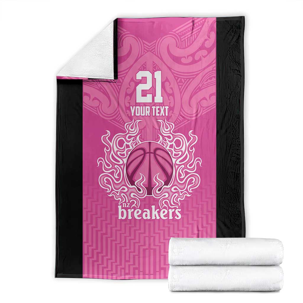 New Zealand Custom Blanket Fire Basketball Maori Tribal Pink - Aussie Hoodie