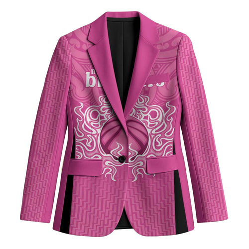 New Zealand Custom Blazer Fire Basketball Maori Tribal Pink - Aussie Hoodie