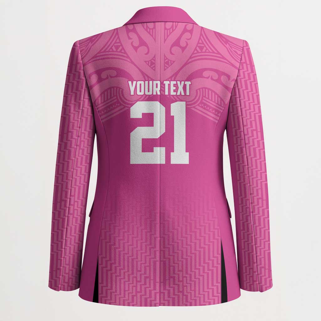 New Zealand Custom Blazer Fire Basketball Maori Tribal Pink - Aussie Hoodie