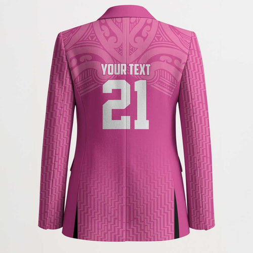 New Zealand Custom Blazer Fire Basketball Maori Tribal Pink - Aussie Hoodie