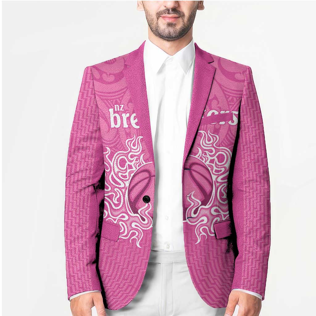 New Zealand Custom Blazer Fire Basketball Maori Tribal Pink - Aussie Hoodie
