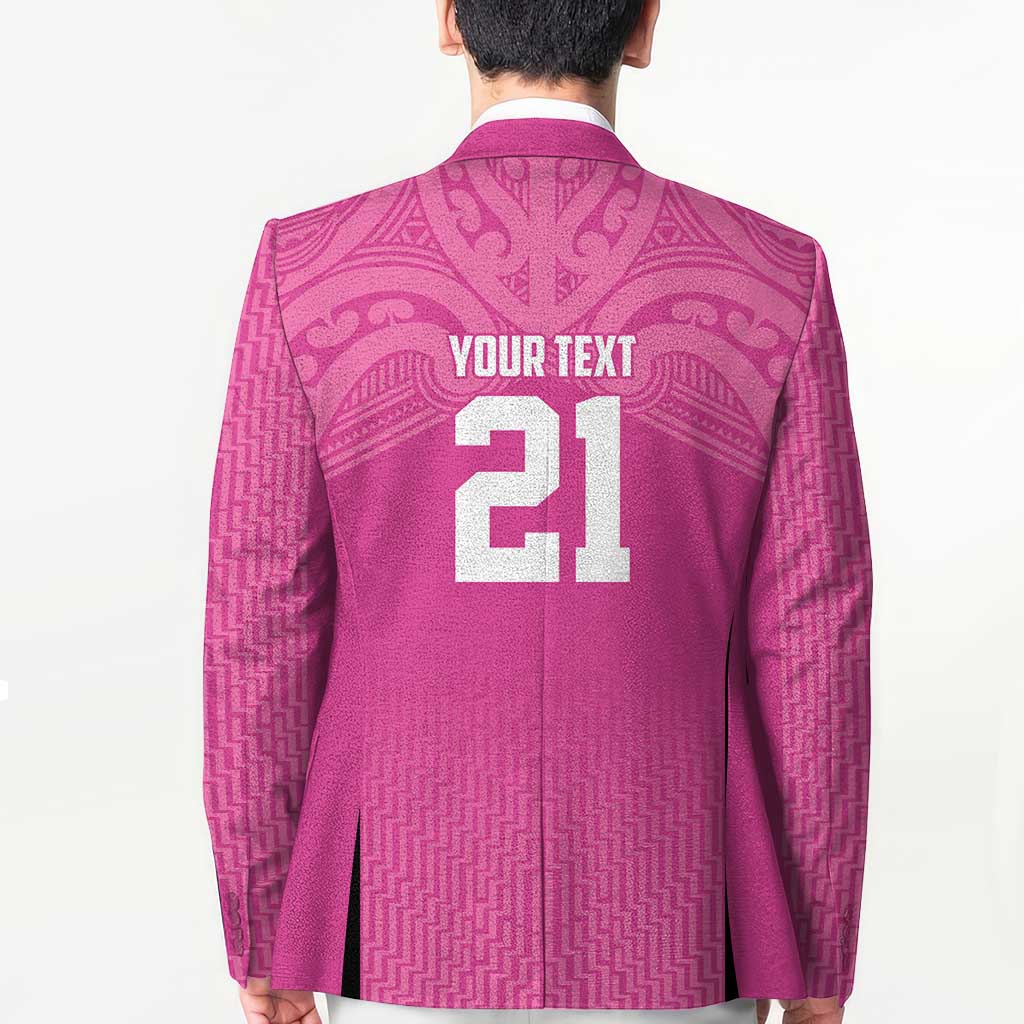 New Zealand Custom Blazer Fire Basketball Maori Tribal Pink - Aussie Hoodie