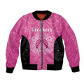 New Zealand Custom Bomber Jacket Fire Basketball Maori Tribal Pink - Aussie Hoodie