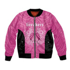 New Zealand Custom Bomber Jacket Fire Basketball Maori Tribal Pink - Aussie Hoodie