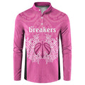 New Zealand Custom Button Sweatshirt Fire Basketball Maori Tribal Pink - Aussie Hoodie