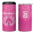 New Zealand Custom 4 in 1 Can Cooler Tumbler Fire Basketball Maori Tribal Pink - Aussie Hoodie