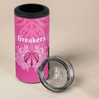 New Zealand Custom 4 in 1 Can Cooler Tumbler Fire Basketball Maori Tribal Pink - Aussie Hoodie