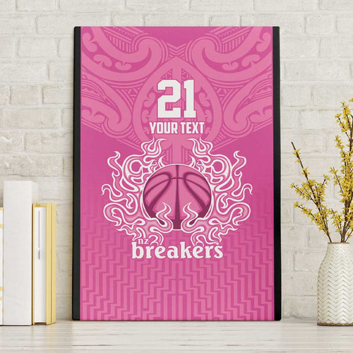 New Zealand Custom Canvas Wall Art Fire Basketball Maori Tribal Pink - Aussie Hoodie