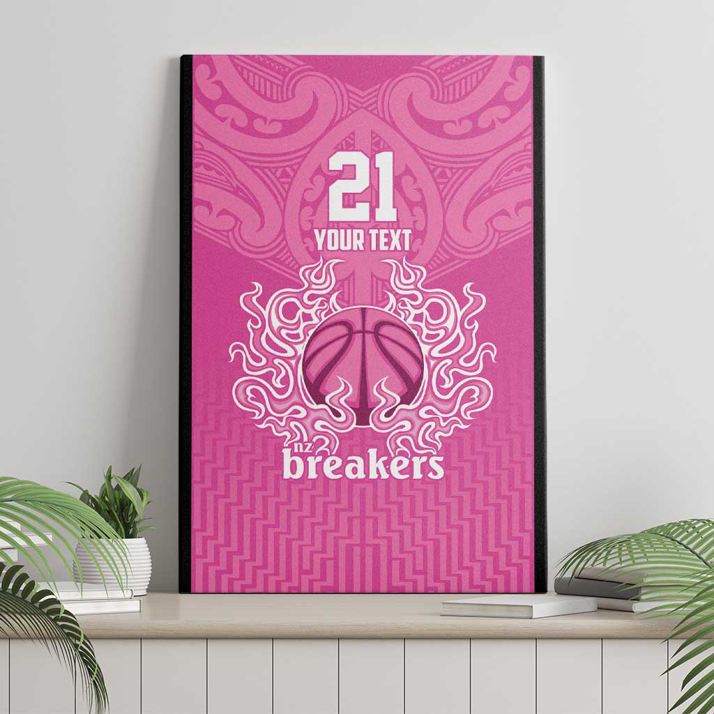 New Zealand Custom Canvas Wall Art Fire Basketball Maori Tribal Pink - Aussie Hoodie