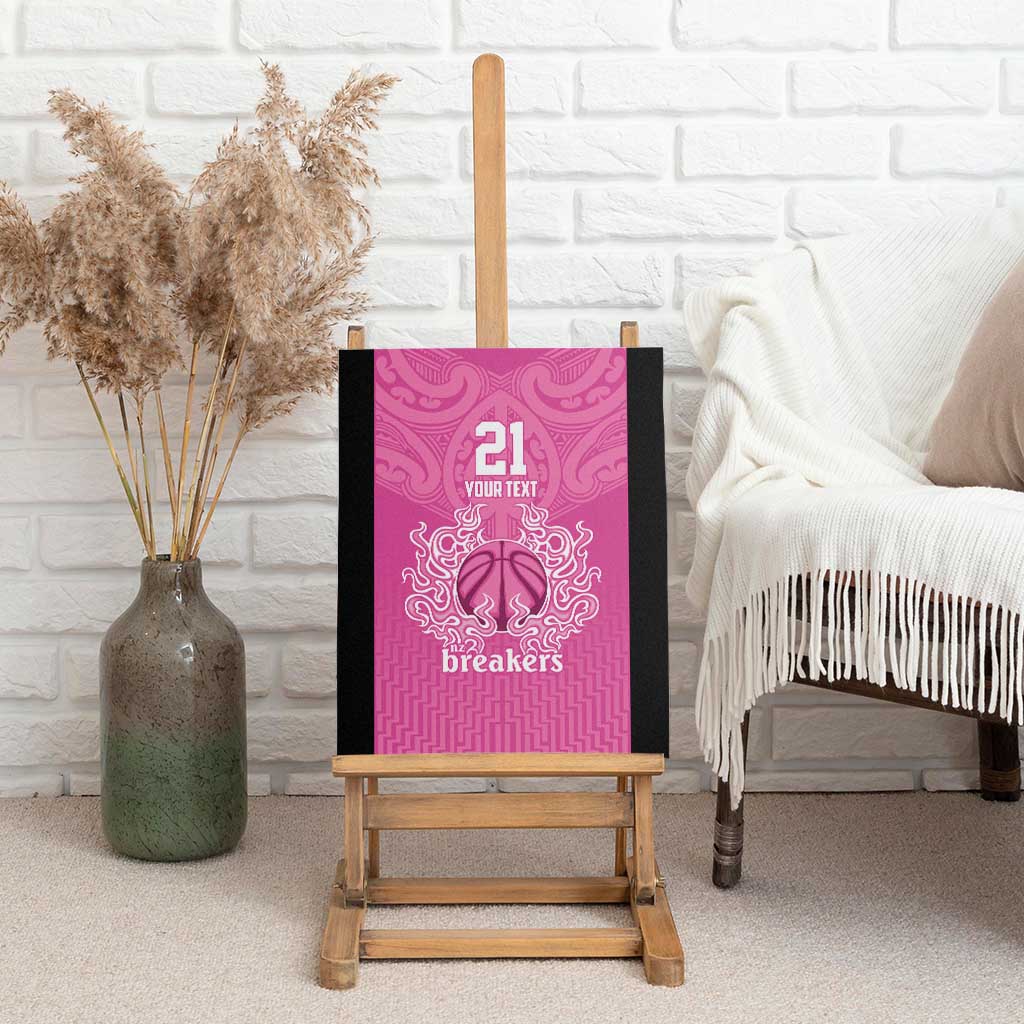 New Zealand Custom Canvas Wall Art Fire Basketball Maori Tribal Pink - Aussie Hoodie