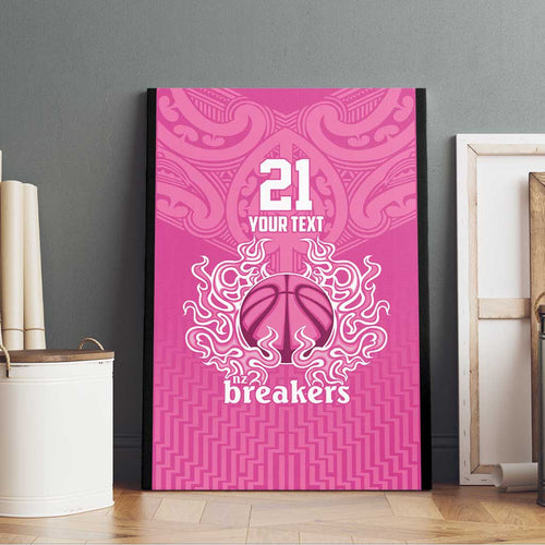 New Zealand Custom Canvas Wall Art Fire Basketball Maori Tribal Pink - Aussie Hoodie