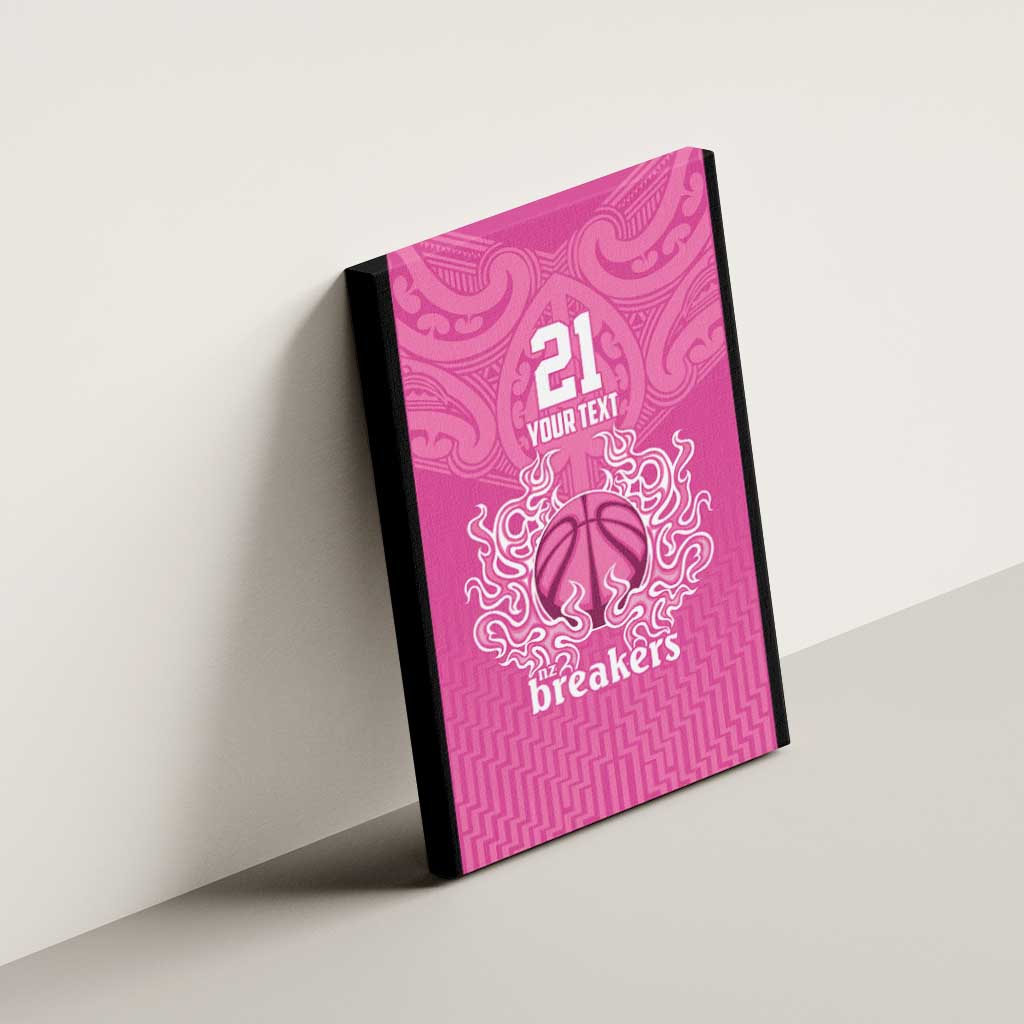 New Zealand Custom Canvas Wall Art Fire Basketball Maori Tribal Pink - Aussie Hoodie