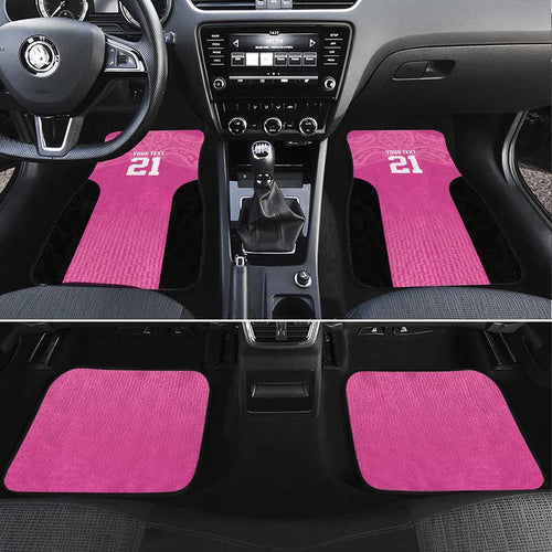 New Zealand Custom Car Mats Fire Basketball Maori Tribal Pink - Aussie Hoodie