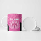 New Zealand Custom Ceramic Mug Fire Basketball Maori Tribal Pink - Aussie Hoodie