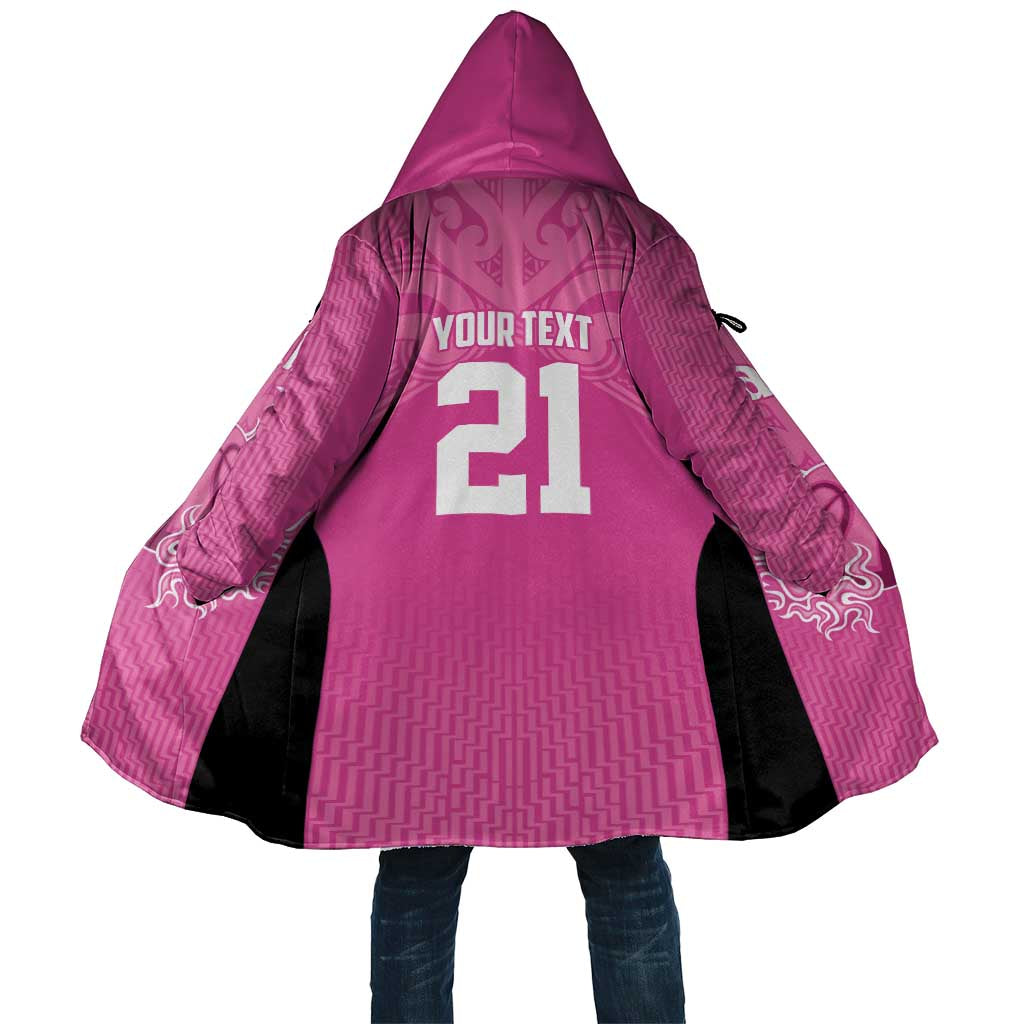 New Zealand Custom Cloak Fire Basketball Maori Tribal Pink - Aussie Hoodie