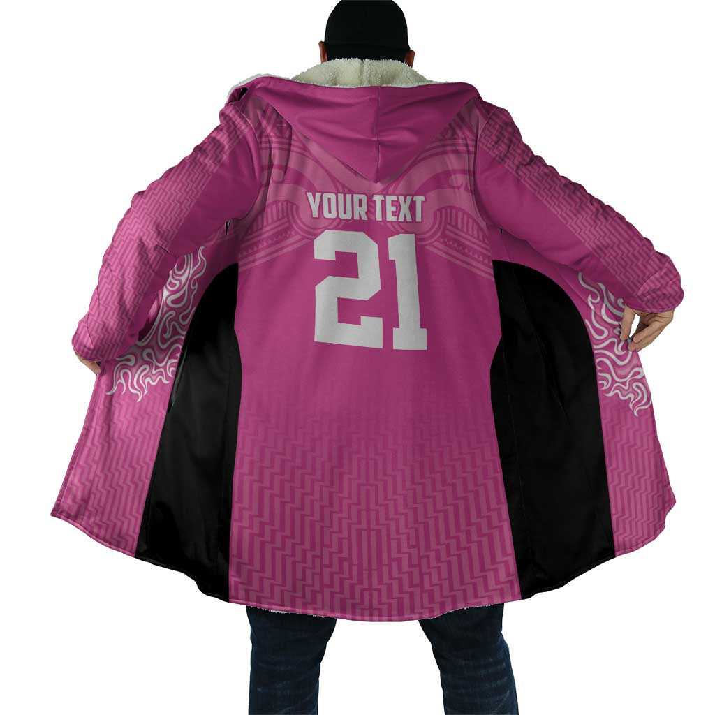 New Zealand Custom Cloak Fire Basketball Maori Tribal Pink - Aussie Hoodie
