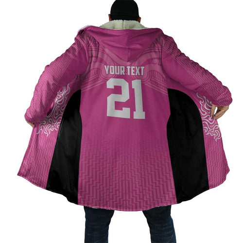 New Zealand Custom Cloak Fire Basketball Maori Tribal Pink - Aussie Hoodie