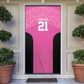 New Zealand Custom Door Cover Fire Basketball Maori Tribal Pink - Aussie Hoodie