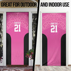 New Zealand Custom Door Cover Fire Basketball Maori Tribal Pink - Aussie Hoodie