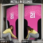 New Zealand Custom Door Cover Fire Basketball Maori Tribal Pink - Aussie Hoodie