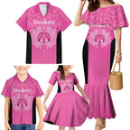 New Zealand Custom Family Matching Mermaid Dress and Hawaiian Shirt Fire Basketball Maori Tribal Pink - Aussie Hoodie