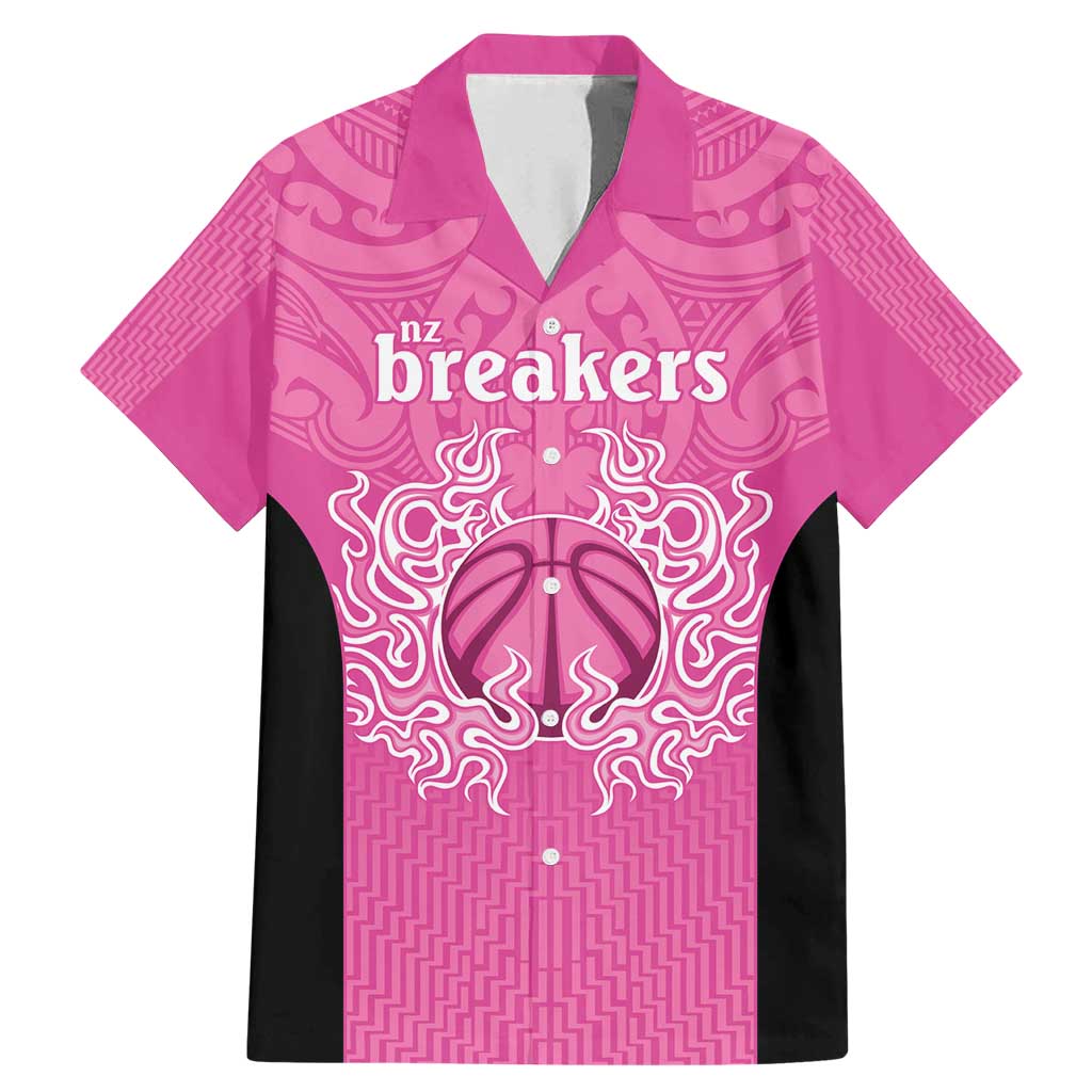 New Zealand Custom Family Matching Mermaid Dress and Hawaiian Shirt Fire Basketball Maori Tribal Pink - Aussie Hoodie