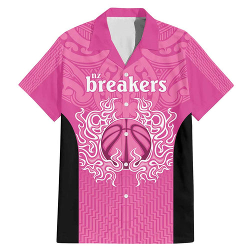 New Zealand Custom Family Matching Mermaid Dress and Hawaiian Shirt Fire Basketball Maori Tribal Pink - Aussie Hoodie