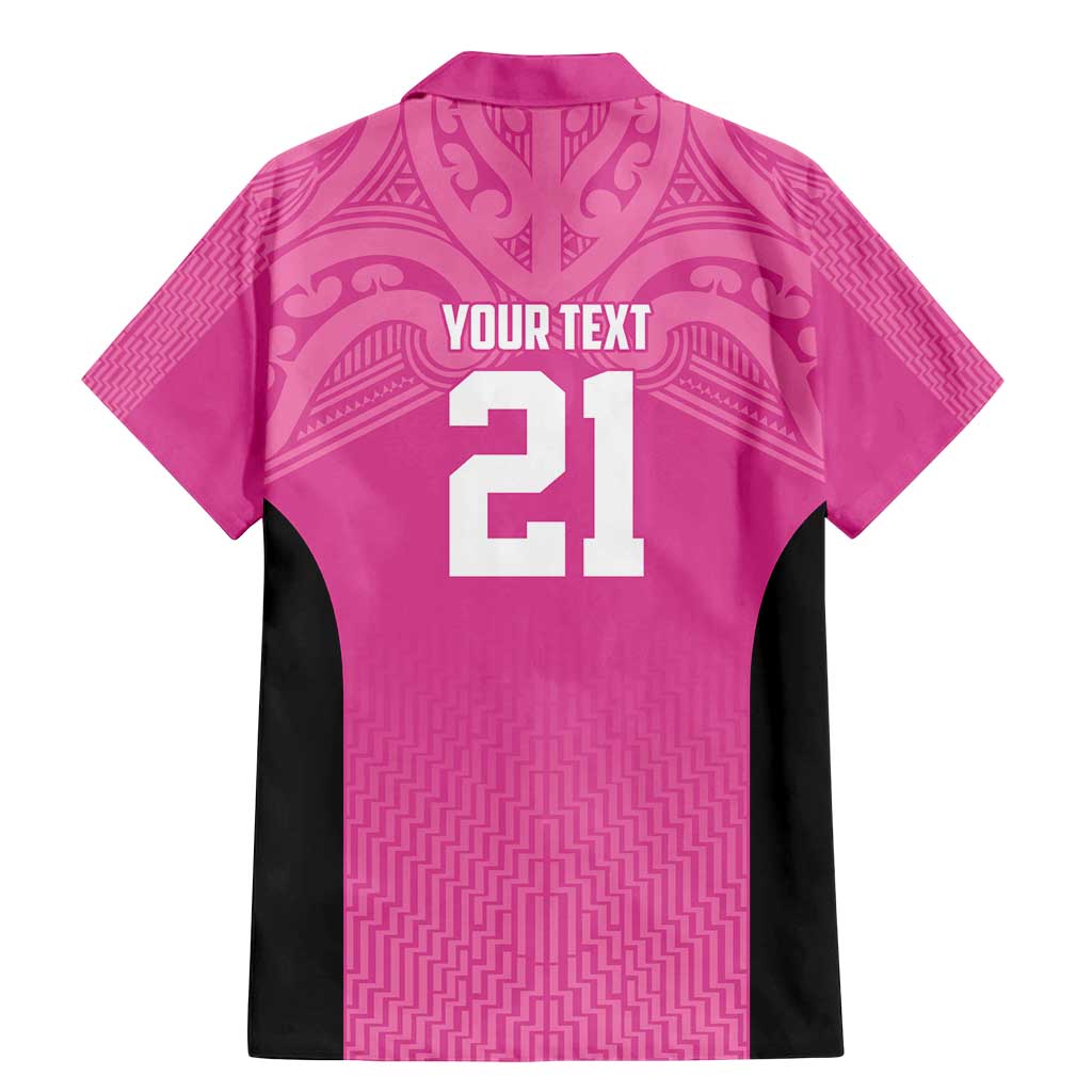 New Zealand Custom Family Matching Mermaid Dress and Hawaiian Shirt Fire Basketball Maori Tribal Pink - Aussie Hoodie