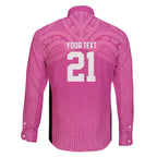 New Zealand Custom Family Matching Off The Shoulder Long Sleeve Dress and Hawaiian Shirt Fire Basketball Maori Tribal Pink - Aussie Hoodie