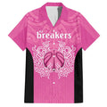 New Zealand Custom Family Matching Off Shoulder Maxi Dress and Hawaiian Shirt Fire Basketball Maori Tribal Pink - Aussie Hoodie