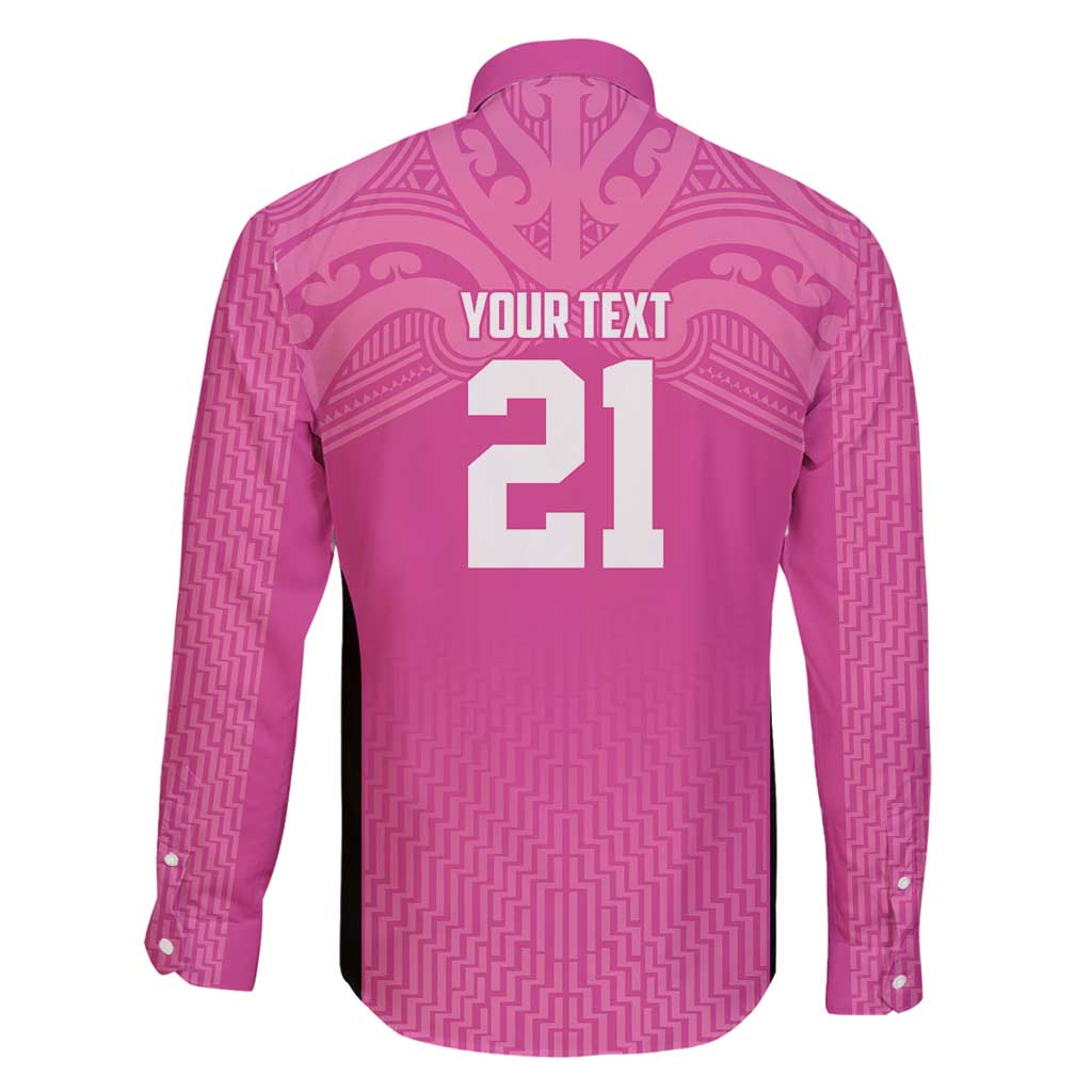 New Zealand Custom Family Matching Off Shoulder Short Dress and Hawaiian Shirt Fire Basketball Maori Tribal Pink - Aussie Hoodie