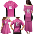 New Zealand Custom Family Matching Puletasi and Hawaiian Shirt Fire Basketball Maori Tribal Pink - Aussie Hoodie