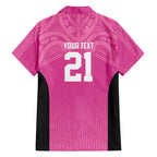 New Zealand Custom Family Matching Puletasi and Hawaiian Shirt Fire Basketball Maori Tribal Pink - Aussie Hoodie