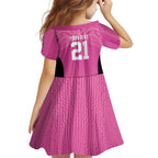 New Zealand Custom Family Matching Short Sleeve Bodycon Dress and Hawaiian Shirt Fire Basketball Maori Tribal Pink - Aussie Hoodie