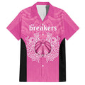 New Zealand Custom Family Matching Short Sleeve Bodycon Dress and Hawaiian Shirt Fire Basketball Maori Tribal Pink - Aussie Hoodie