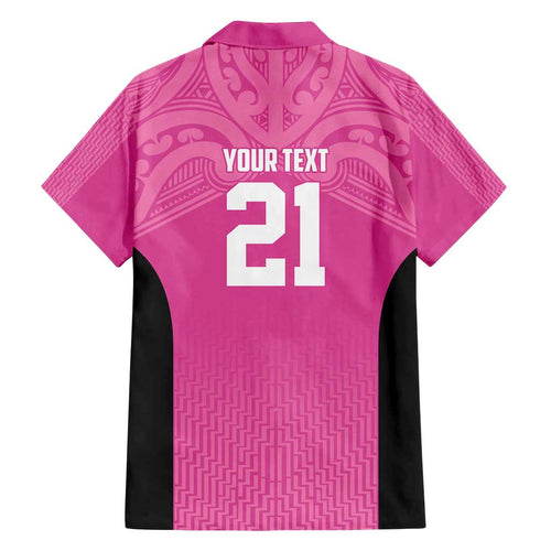 New Zealand Custom Family Matching Summer Maxi Dress and Hawaiian Shirt Fire Basketball Maori Tribal Pink - Aussie Hoodie