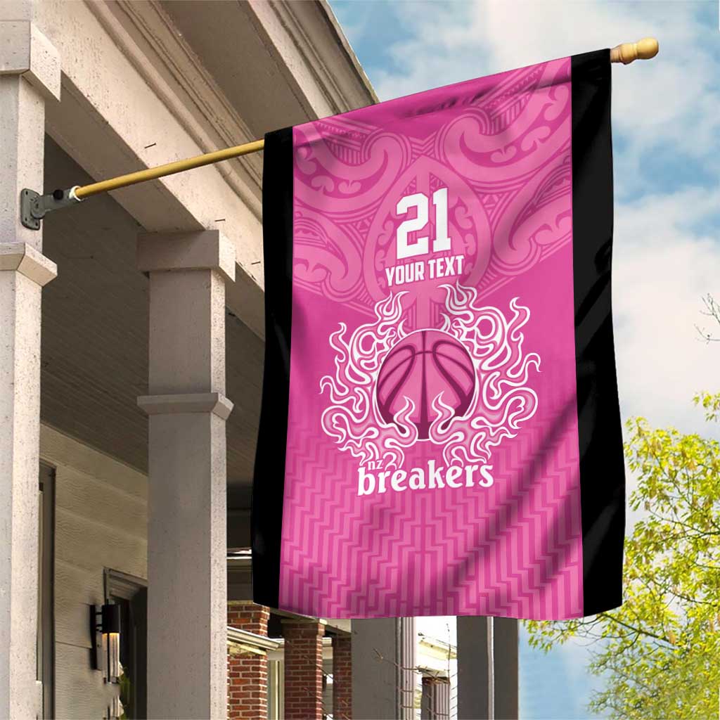 New Zealand Custom Garden Flag Fire Basketball Maori Tribal Pink - Aussie Hoodie