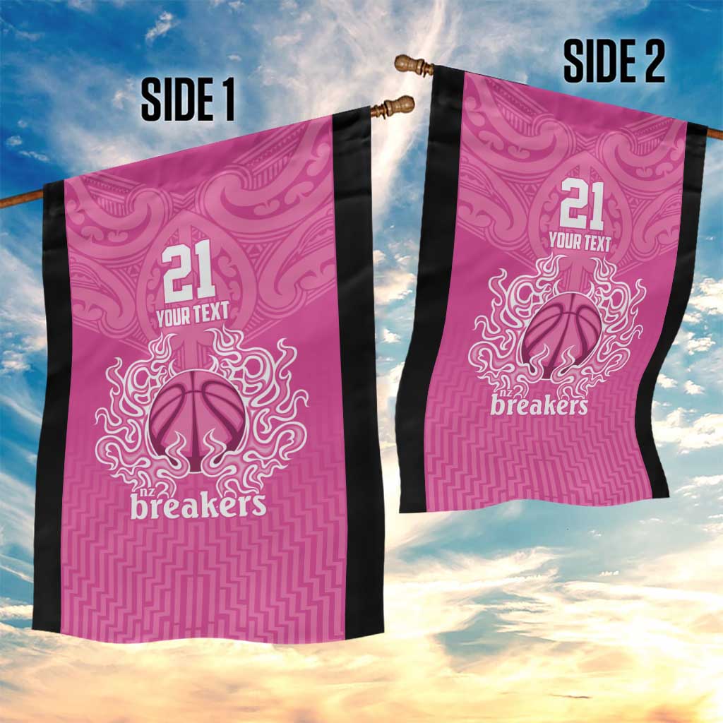 New Zealand Custom Garden Flag Fire Basketball Maori Tribal Pink - Aussie Hoodie