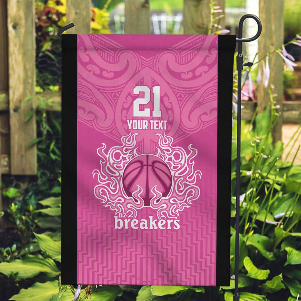 New Zealand Custom Garden Flag Fire Basketball Maori Tribal Pink - Aussie Hoodie