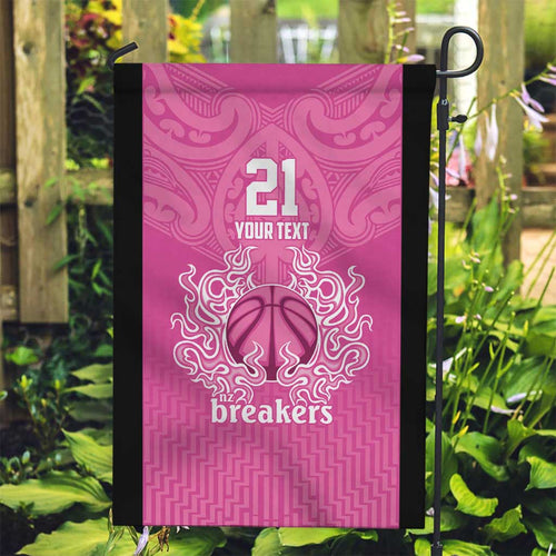 New Zealand Custom Garden Flag Fire Basketball Maori Tribal Pink - Aussie Hoodie