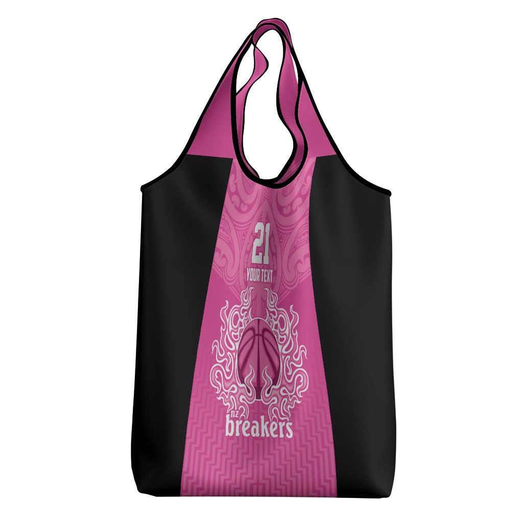 New Zealand Custom Grocery Bag Fire Basketball Maori Tribal Pink - Aussie Hoodie