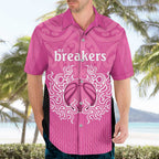 New Zealand Custom Hawaiian Shirt Fire Basketball Maori Tribal Pink - Aussie Hoodie